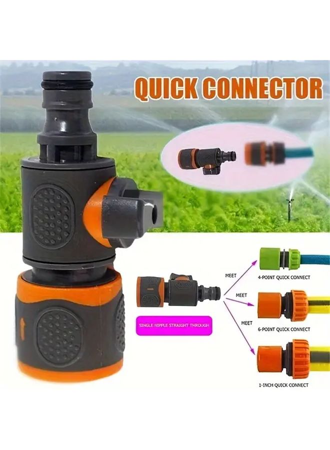 Quick Connect Garden Hose Adapter Set Of 2 With Shut Off Valve Fits 1 2 3 8 1 4 3 4 Inch Hoses - Image 1
