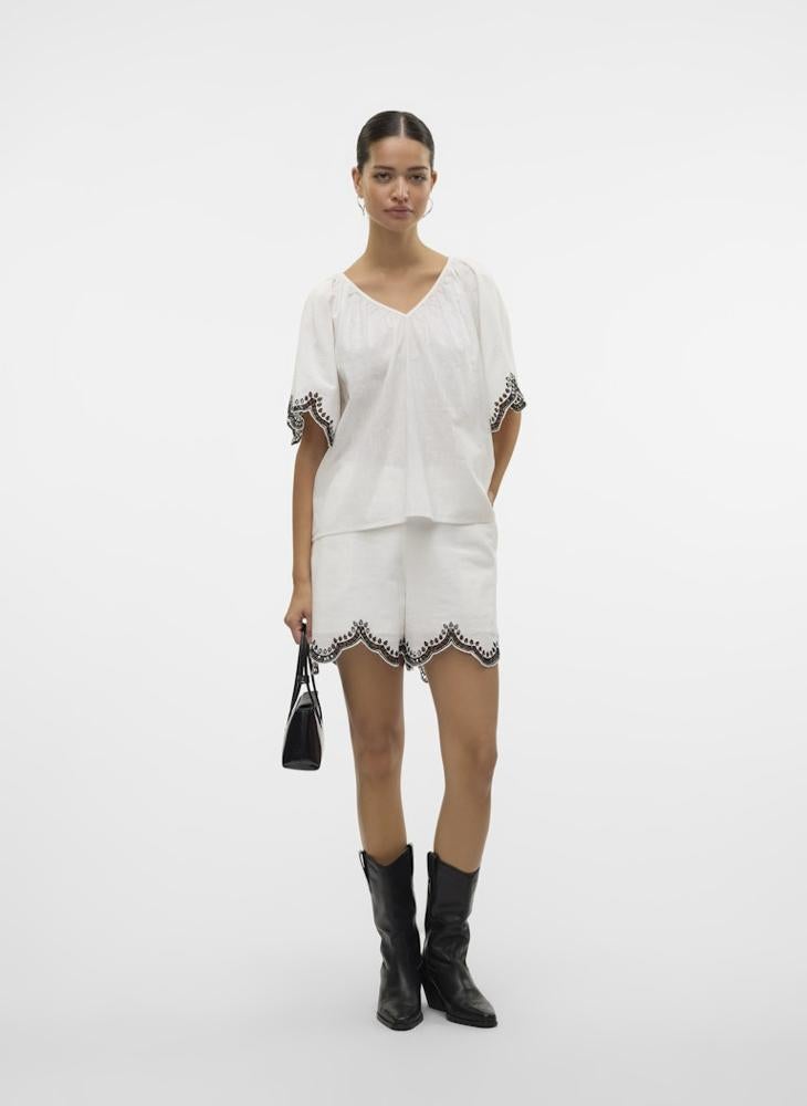 VERO MODA V-Neck Drawstring Detailed Shorts  - Image 5