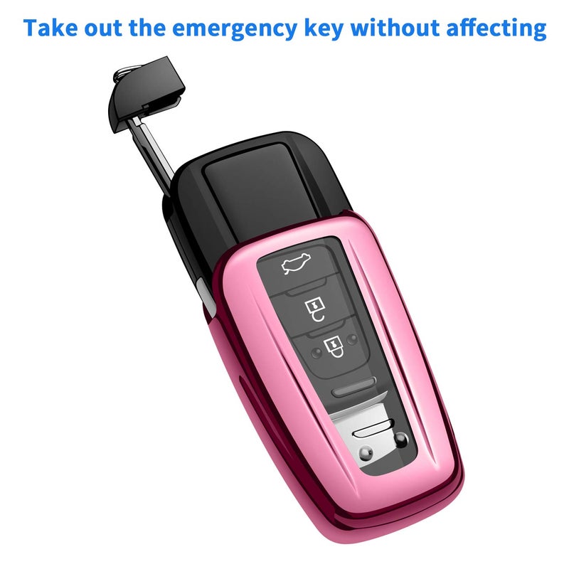 Autophone for Toyota Key Fob Cover with Keychain Soft TPU Key Shell Case,For 2019-2026 Rav4 2020-2022 Highlander Corolla Prius 2018-2024 Camry C-HR Avalon GT86 2021-2024 4runner(Pink) - Image 4