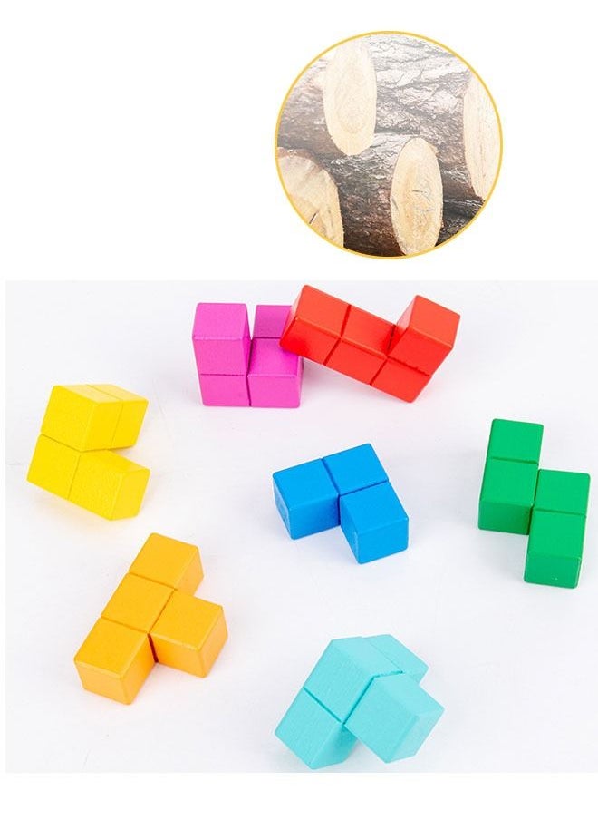 GROIC - 3D Architectural Space Master, Creative Colourful Building Blocks, Critical Thinking Game, Educational Stack Puzzles, Wooden Early Education Toys with 100 Active Pages and a Storage Bag. - Image 1