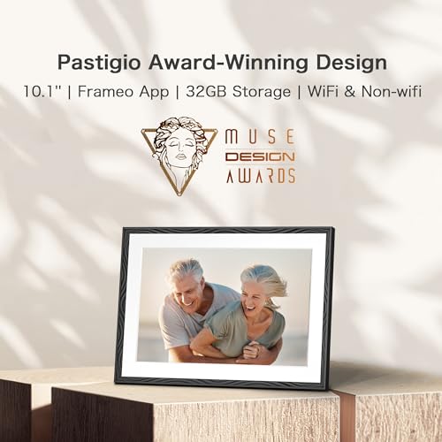 Pastigio إطار صور رقمي، إطار Frameo الرقمي 10.1 بوصة واي فاي، ذاكرة 32 جيجابايت، شاشة لمس عالية الدقة 1280*800، قابل للتعليق على الحائط، دوران تلقائي، مشاركة فورية، هدايا زفاف، هدايا عيد ميلاد للنساء، الأمهات - Image 2