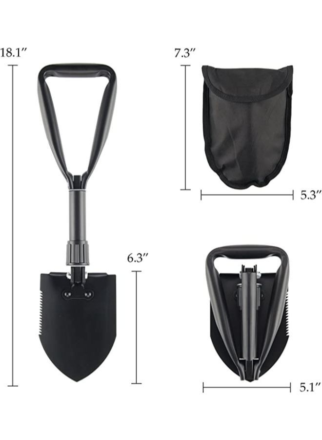 Mini Folding Shovel High Carbon Steel, Portable Lightweight Outdoor Tactical Survival Foldable Mini Shovel, Entrenching Tool, Camping, Hiking, Digging, Backpacking, Car Emergency  - Image 2