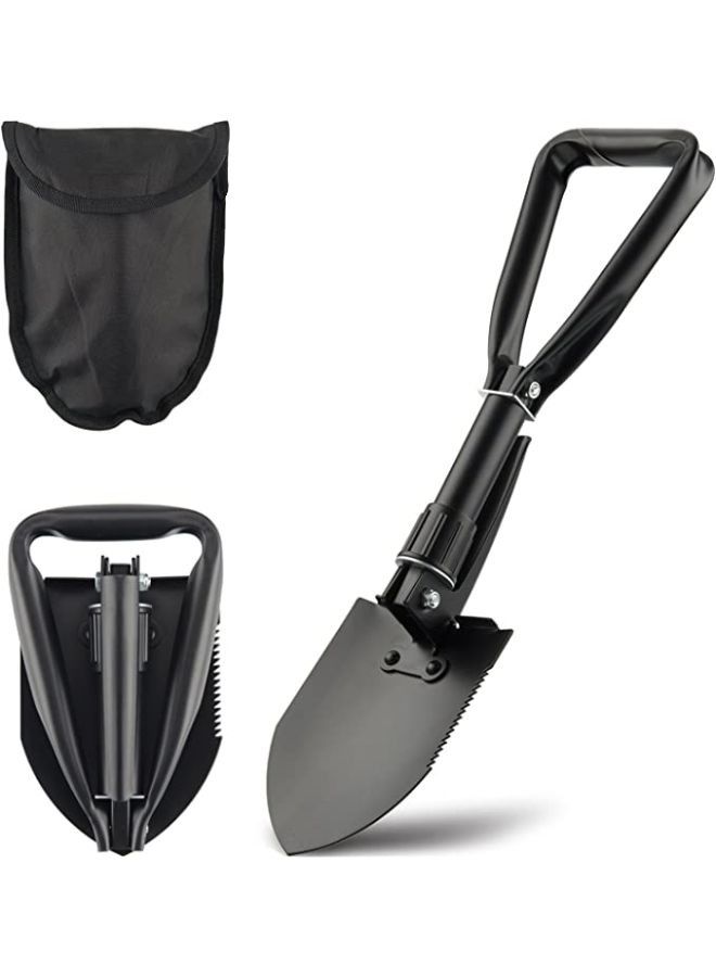 Mini Folding Shovel High Carbon Steel, Portable Lightweight Outdoor Tactical Survival Foldable Mini Shovel, Entrenching Tool, Camping, Hiking, Digging, Backpacking, Car Emergency  - Image 1
