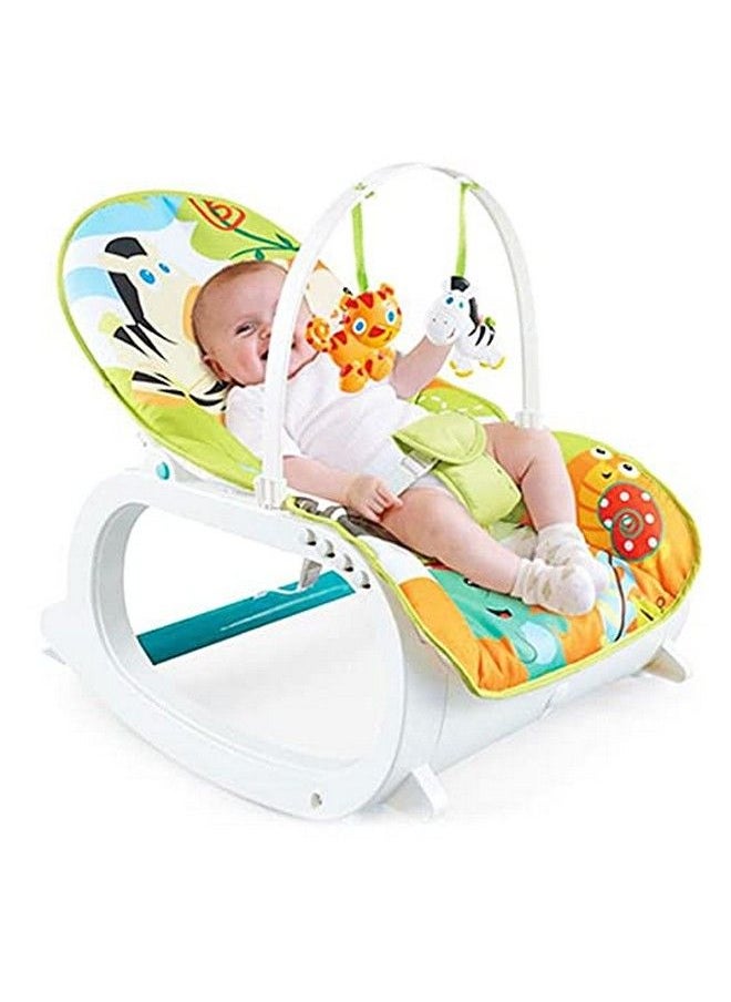 DOMENICO Newborn To Toddler Portable Rocker Chair With Vibration And Musical Mode Supports Up To 20 Kg (44 Lb) 0 36 Months Zebra  - Image 1
