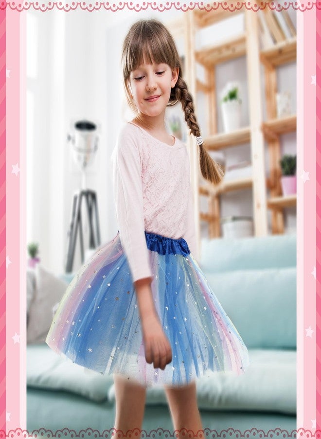 جاجيلي تنورة باليه توتو للبنات من جاجيلي، 9 قطع، بألوان قوس قزح، 3 طبقات، تنورة توتو منفوشة متعددة الألوان للأميرة، مناسبة لحفلات أعياد الميلاد للأطفال الصغار (بتصميم مشرق) - Image 5