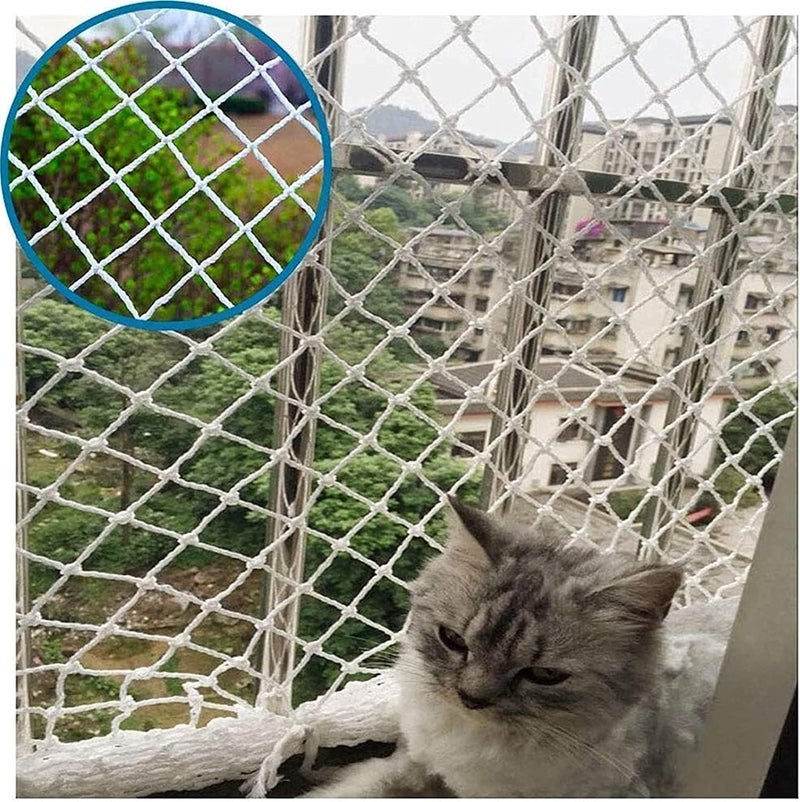 Durable Nylon Balcony Safety Netting - Tear-Resistant Mesh Fence for Fall Protection, 5cm Mesh, 1x5m Size - Ideal for Child & Pet Safety Outdoors - Image 2