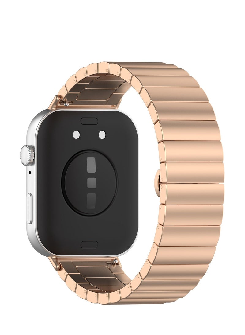 Straps Compatible with Huawei Watch Fit 3 Strap Metal Stainless Steel Bands Replacement Solid Band Business Bracelet for Huawei Watch Fit3 (RoseGold) - Image 2