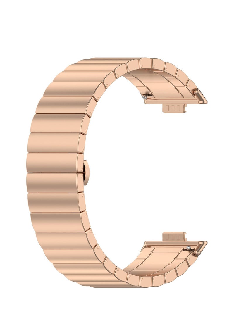 Straps Compatible with Huawei Watch Fit 3 Strap Metal Stainless Steel Bands Replacement Solid Band Business Bracelet for Huawei Watch Fit3 (RoseGold) - Image 3