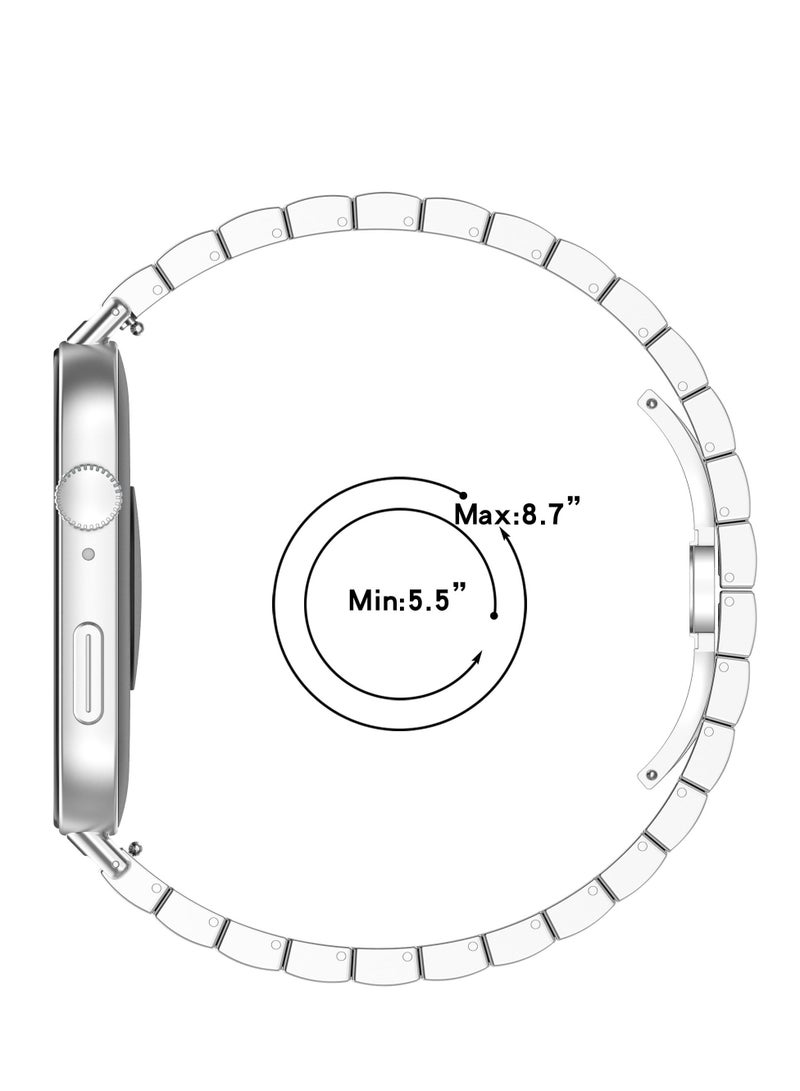 Straps Compatible with Huawei Watch Fit 3 Strap Metal Stainless Steel Bands Replacement Solid Band Business Bracelet for Huawei Watch Fit3 (RoseGold) - Image 5