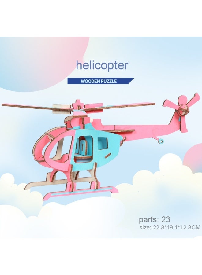 Children's 3D Wooden Puzzle Assembly Model Toy