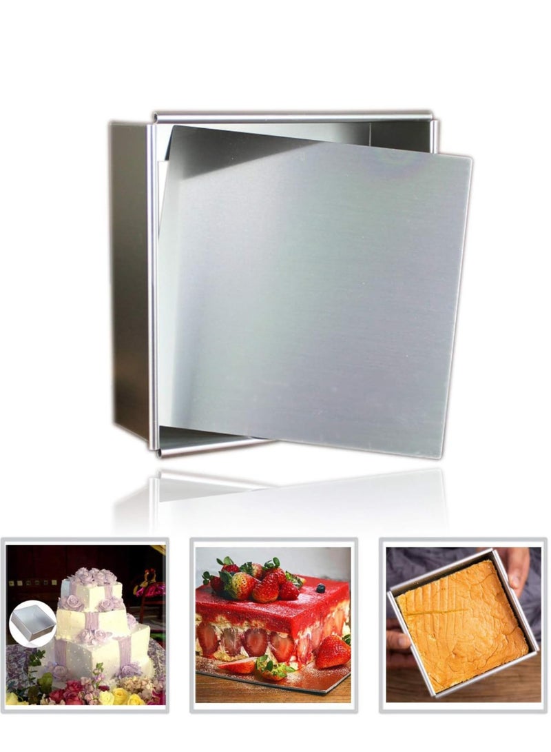 Square Pan for Brownie Cake 8 Inches with Removable Bottom Aluminum Cheesecake Pan Chiffon Cake Mold Non-stick Square Baking Mold  - Image 1