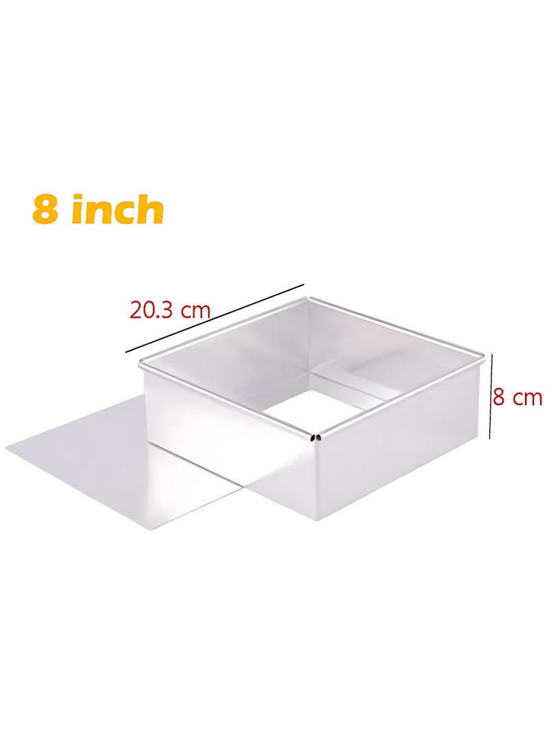 Square Pan for Brownie Cake 8 Inches with Removable Bottom Aluminum Cheesecake Pan Chiffon Cake Mold Non-stick Square Baking Mold  - Image 2