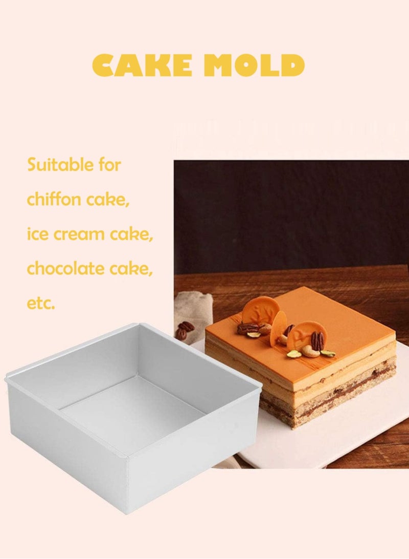 Square Pan for Brownie Cake 8 Inches with Removable Bottom Aluminum Cheesecake Pan Chiffon Cake Mold Non-stick Square Baking Mold  - Image 4