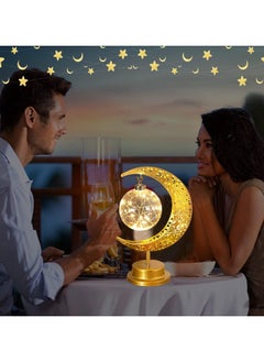 VUCATIN Ramadan Decoration Lights Warm White Ramadan Lamp for Festival Home Decorations Gold Decorative Ramadan Lights with Moon Shape  - Image 5