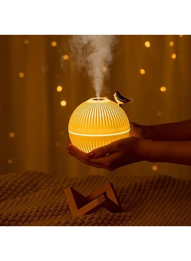 Elegant "Lark" Design Aroma Diffuser Humidifier - 330ml with Warm Night Light and Wooden Stand - USB Powered - Perfect for Bedroom, Yoga, Office (Bird) - Image 3