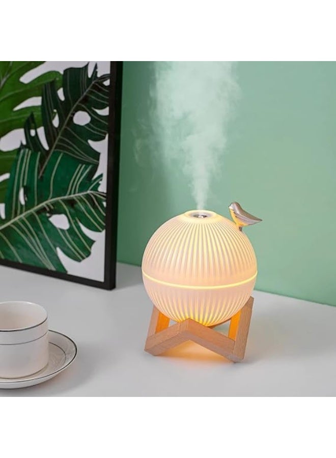 Elegant "Lark" Design Aroma Diffuser Humidifier - 330ml with Warm Night Light and Wooden Stand - USB Powered - Perfect for Bedroom, Yoga, Office (Bird) - Image 2