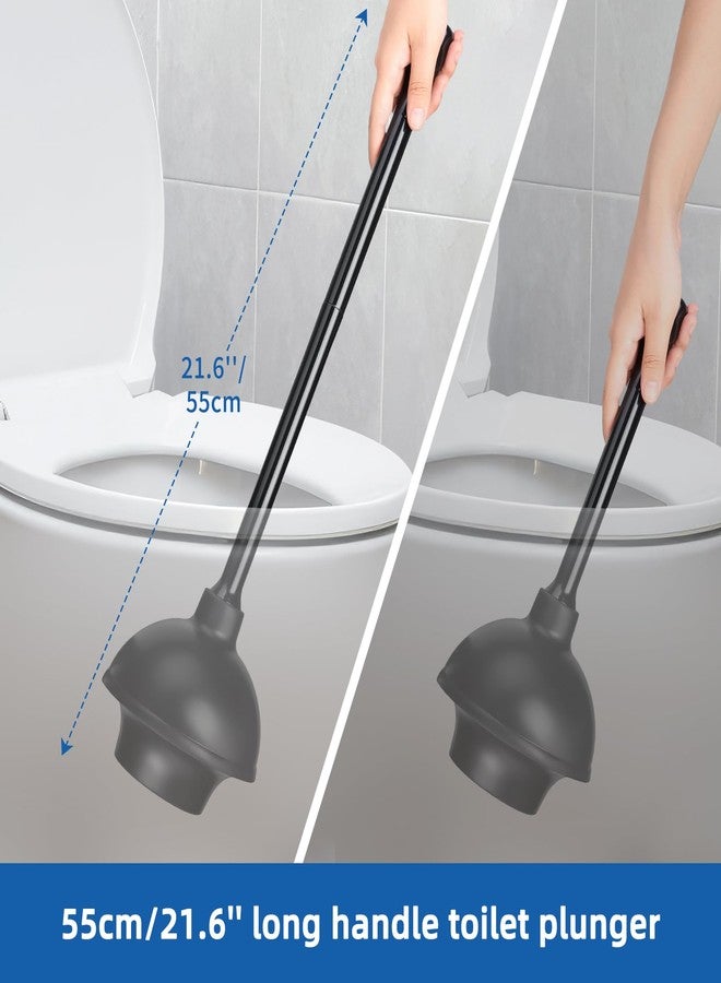 Qaestfy Toilet Plunger and Brush Set for Bathroom Cleaning, 2-in-1 Long Handle Toilet Bowl Brush with Stiff Bristles & Powerful Plunger, Space-Saving Holder - Image 5