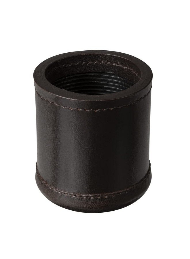 WE Games WE Games Professional, Handmade Dark Brown Leather Dice Cup Set - 5 Dice & Cloth Carry Bag - Image 5