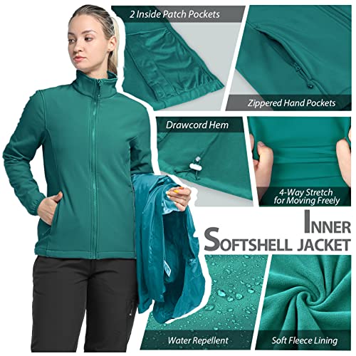33,000ft Women's 3 in 1 Hooded Waterproof Coat Winter Ski Hiking Rain Jacket Softshell Fleece Lined Raincoat Windbreaker - Image 5