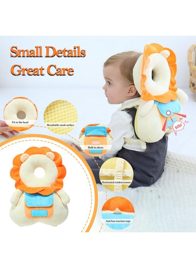 Baby Head Protector Backpack， Baby Backpack Head Protection Pillow for Falling ，Crawling, and Walking Protection, Includes Socks and Knee Pads, A Gift for Your Baby's Growth (Lion-B)  - Image 1