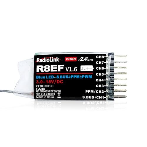 Radiolink R8EF 8 Channels 24GHz RC Receiver SBUSPPMPWM Long Range Control RX for Airplane Truck Robots Helicopter RC Transmitter T8FBT8ST12DT16DRC8XRC4GS V3RC6GS V3 - Image 1