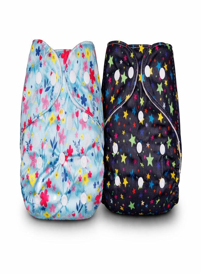 Viscous Cloth Baby Diaper Combo Pack | Leakage Proof Adjustable Cloth Diaper | Washable Reusable Diaper With Insert Pad | Infant Toddler Care Essentials | 3M To 3Years | Pack of 2 | Design -2 - Image 1