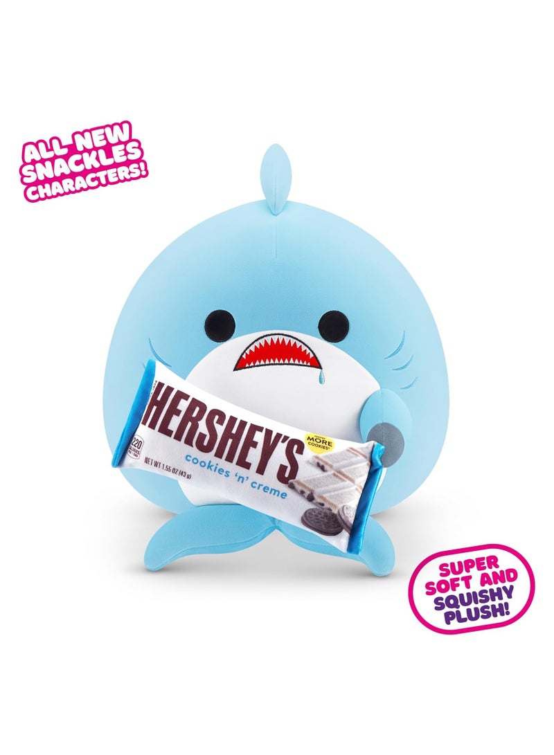 Snackles Series 2 Shark & Hershey (Cookies n Cream) 16 Inch Plush by ZURU, Ultra Soft Plush, Collectible Plush with Real Licensed Brands, Stuffed Animal, Giftable - Image 1