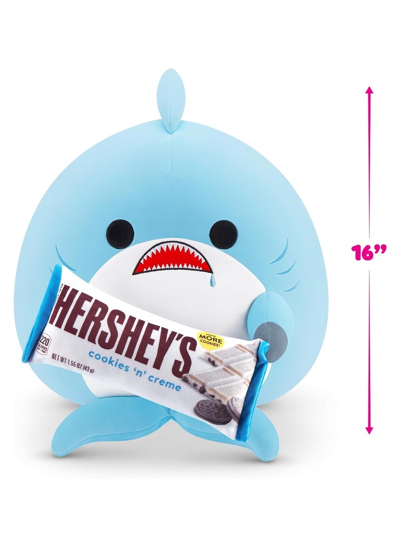 Snackles Series 2 Shark & Hershey (Cookies n Cream) 16 Inch Plush by ZURU, Ultra Soft Plush, Collectible Plush with Real Licensed Brands, Stuffed Animal, Giftable - Image 4