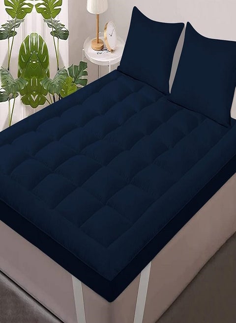 Mattress Topper Box Design With 4 Corner Elastic Straps 6cm Thick 180x200cm