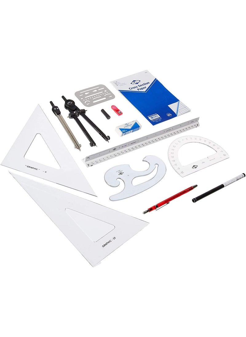 Alvin Alvin BDK1A Basic Beginners Drafting Architects Kit Pack of 14 Standard Stock 