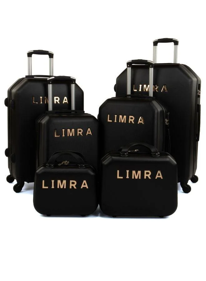 LIMRA luggage set 6 pieces travel bags with a distinctive design from limra black