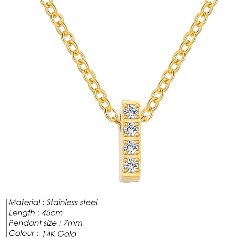 eManco 14K Vacuum Plated Hip Hop Name Pendant Necklace with Zirconia Letter Splice Chain，Luxury Elegant Fashion Jewelry, Stylish Ornaments - Image 3