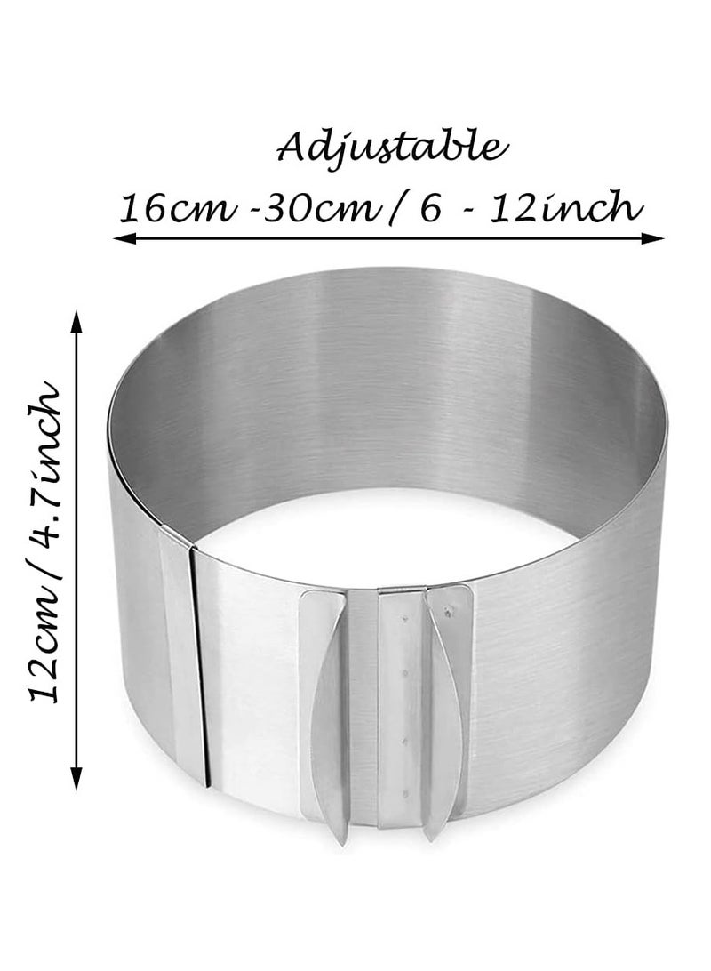 Smart Kitchen cake ring stainless steel round Adjustable perfect for cake creations, expandable diameter from 16 to 30 cm - Image 3