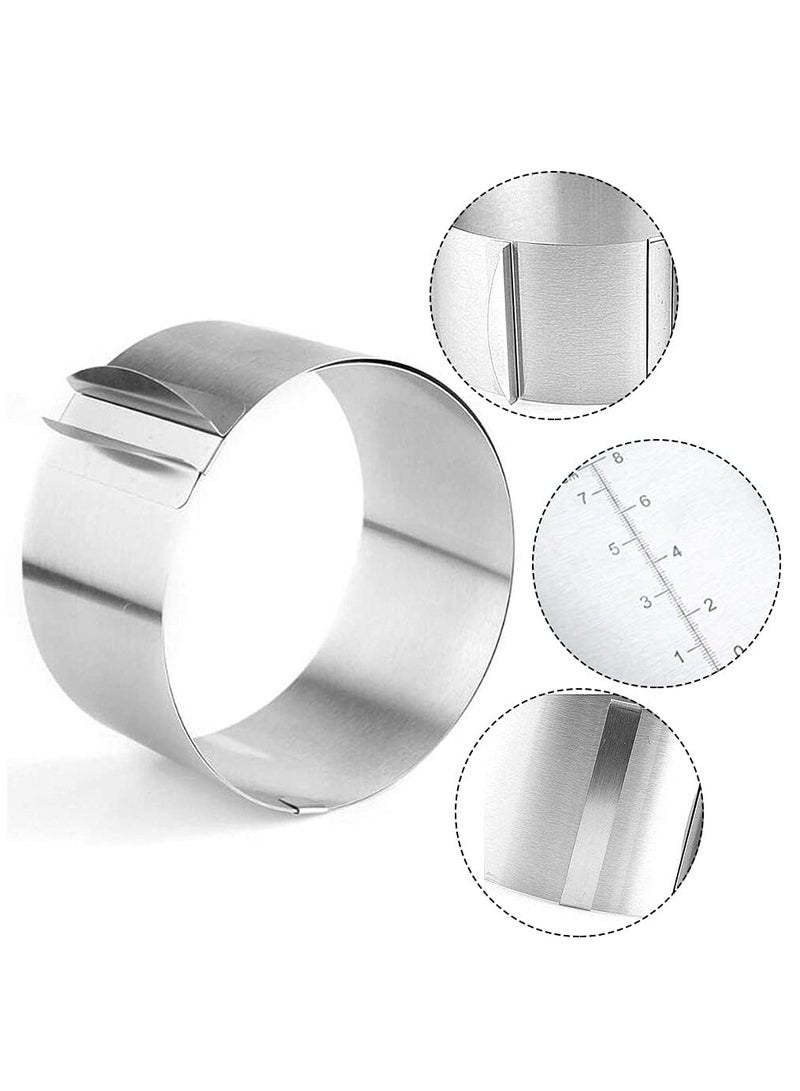 Smart Kitchen cake ring stainless steel round Adjustable perfect for cake creations, expandable diameter from 16 to 30 cm - Image 4