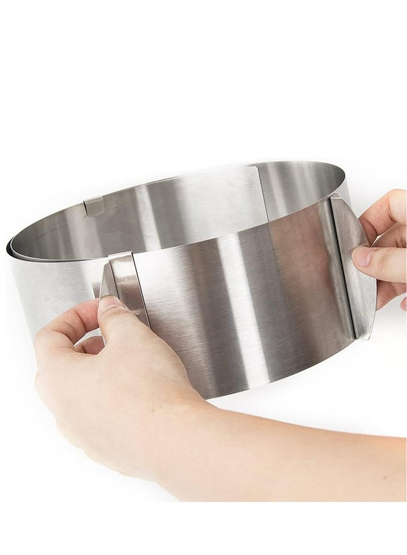 Smart Kitchen cake ring stainless steel round Adjustable perfect for cake creations, expandable diameter from 16 to 30 cm - Image 5