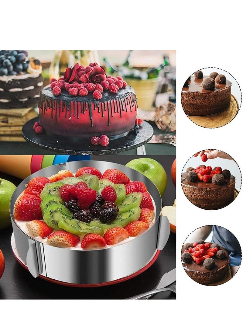 Smart Kitchen cake ring stainless steel round Adjustable perfect for cake creations, expandable diameter from 16 to 30 cm - Image 2