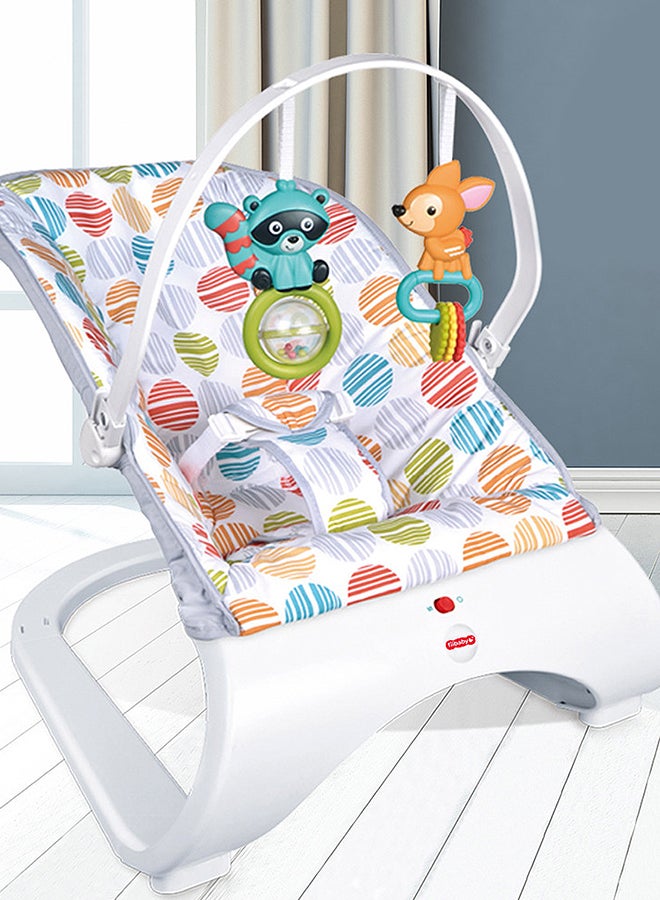 ما بيبي أرجوحة هزازية هزازة للأطفال الرضع، كرسي هزاز متعدد الوظائف للأطفال مع رف ألعاب تفاعلي وموسيقى - Image 2