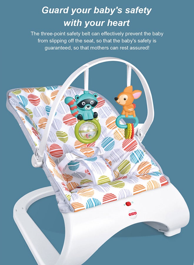 ما بيبي أرجوحة هزازية هزازة للأطفال الرضع، كرسي هزاز متعدد الوظائف للأطفال مع رف ألعاب تفاعلي وموسيقى - Image 5