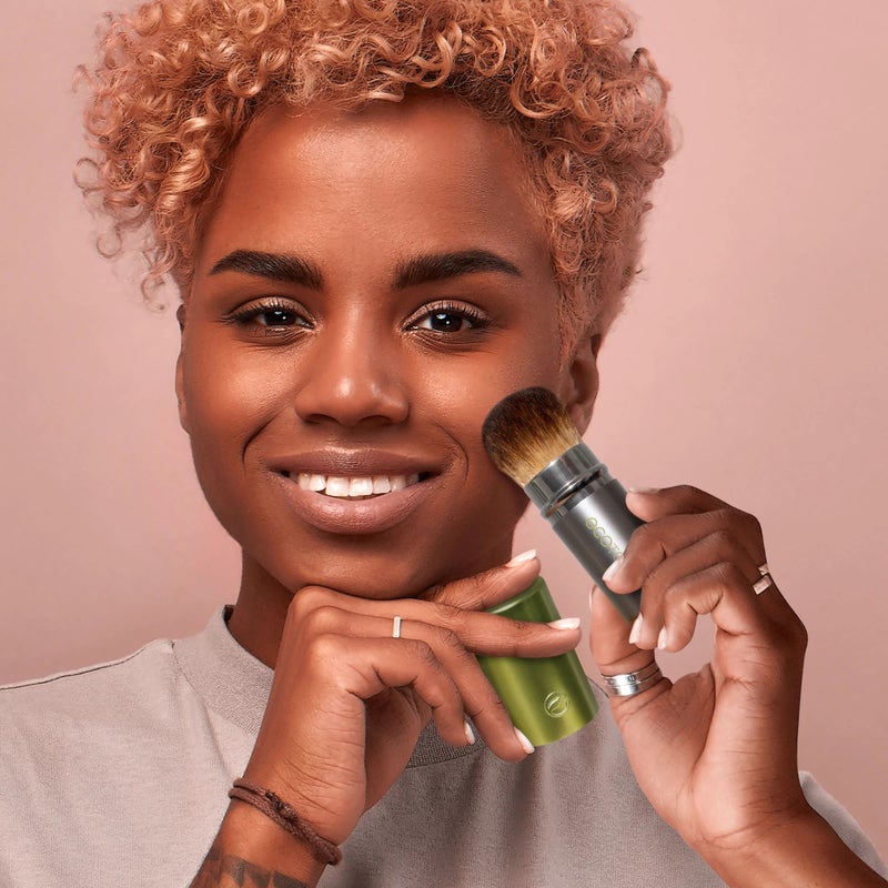 EcoTools Retractable Face Makeup Brush, Kabuki Brush for Foundation, Blush, Bronzer, & Powder, Travel Friendly & Perfect for On The Go, Eco Friendly, Synthetic & Cruelty Free Bristles, 1 Count - Image 5