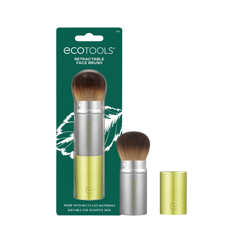 EcoTools Retractable Face Makeup Brush, Kabuki Brush for Foundation, Blush, Bronzer, & Powder, Travel Friendly & Perfect for On The Go, Eco Friendly, Synthetic & Cruelty Free Bristles, 1 Count - Image 1