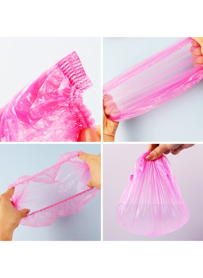 Ucanbe 200-Pack Thick Disposable Plastic Shower Caps, Individually OPP Wrapped, Waterproof Elastic Hair Caps for Women, Hair Coloring, Salon, SPA & Hotel Use (Pink) - Image 3