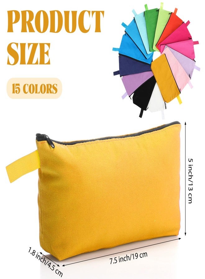 Saintrygo 30 Pcs Makeup Bag Travel Canvas Cosmetic Bag Bulk Multipurpose Small Makeup Pouch for Purse Portable Blank Zipper Toiletry Organizer DIY for Women Assorted Color(Novel,7.5 x 5 x 1.8 Inch) - Image 2