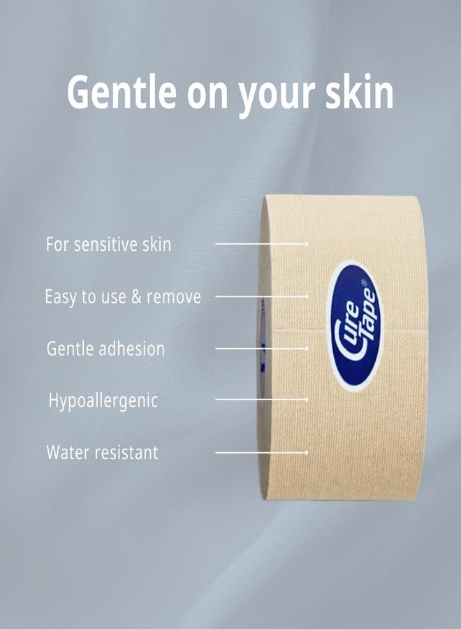 CureTape® Gentle | Kinesiology Tape for Hyper Sensitive Skin | Gentle Adhesion | 100% Hypoallergenic Water Resistant K Tape | for Thin Skin, Elderly or Children | Gentle to Remove | Medical KTape - Image 2