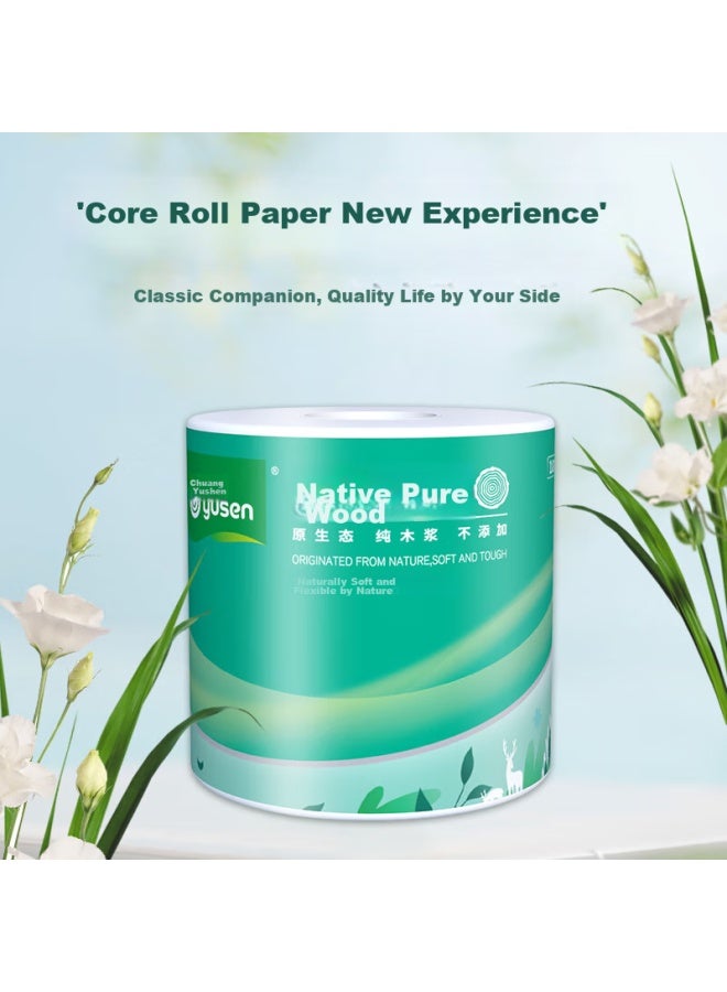 Yusen Core Roll Toilet Paper, Natural Pure Wood, 5-ply, 166g*12 Large Rolls, Bathroom Tissue For Home Use, Toilet Paper Roll, Hand Paper - Image 4