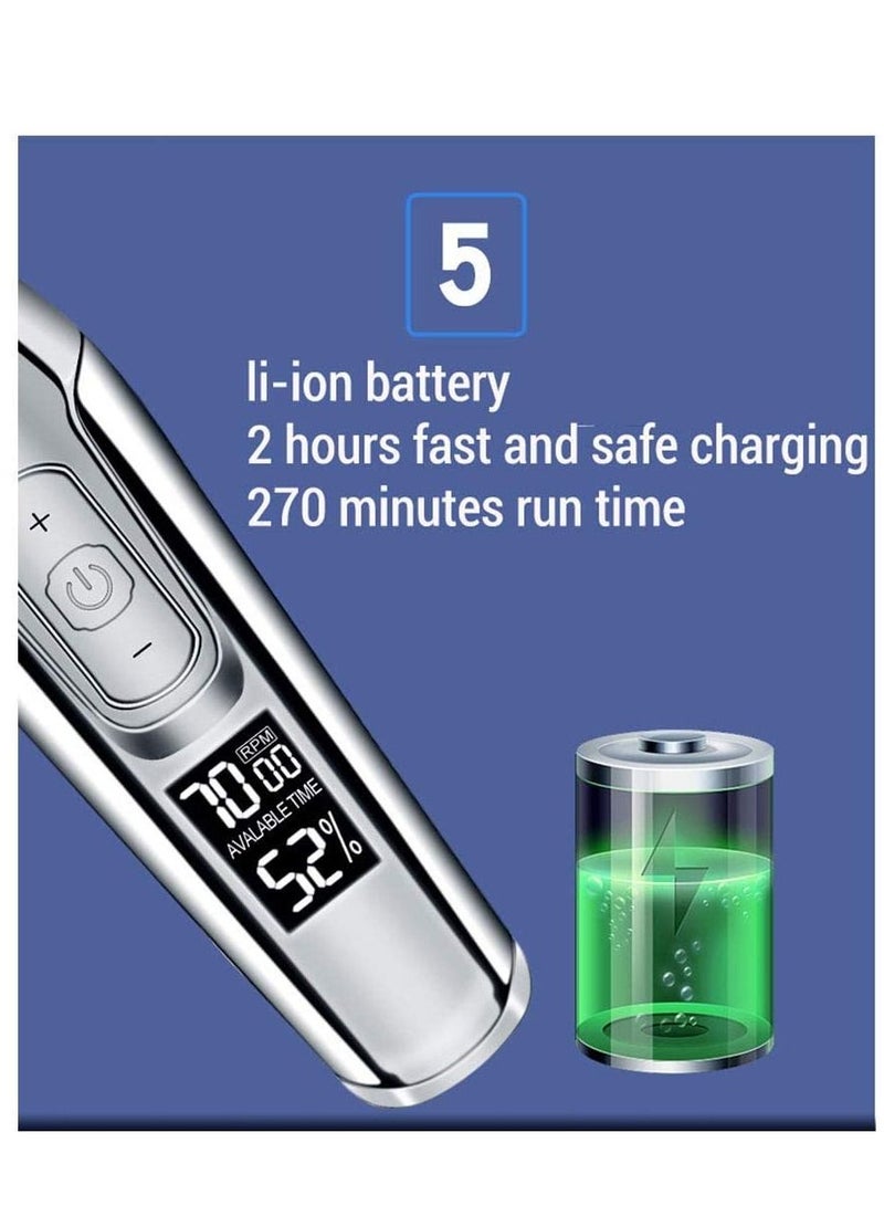 Mens Clipper Cordless Barber Professional Hair Clipper LCD Display 0mm Baldheaded Beard Hair Trimmer for Men DIY Cutter Electric Haircut Machine USB Rechargeable - Image 2