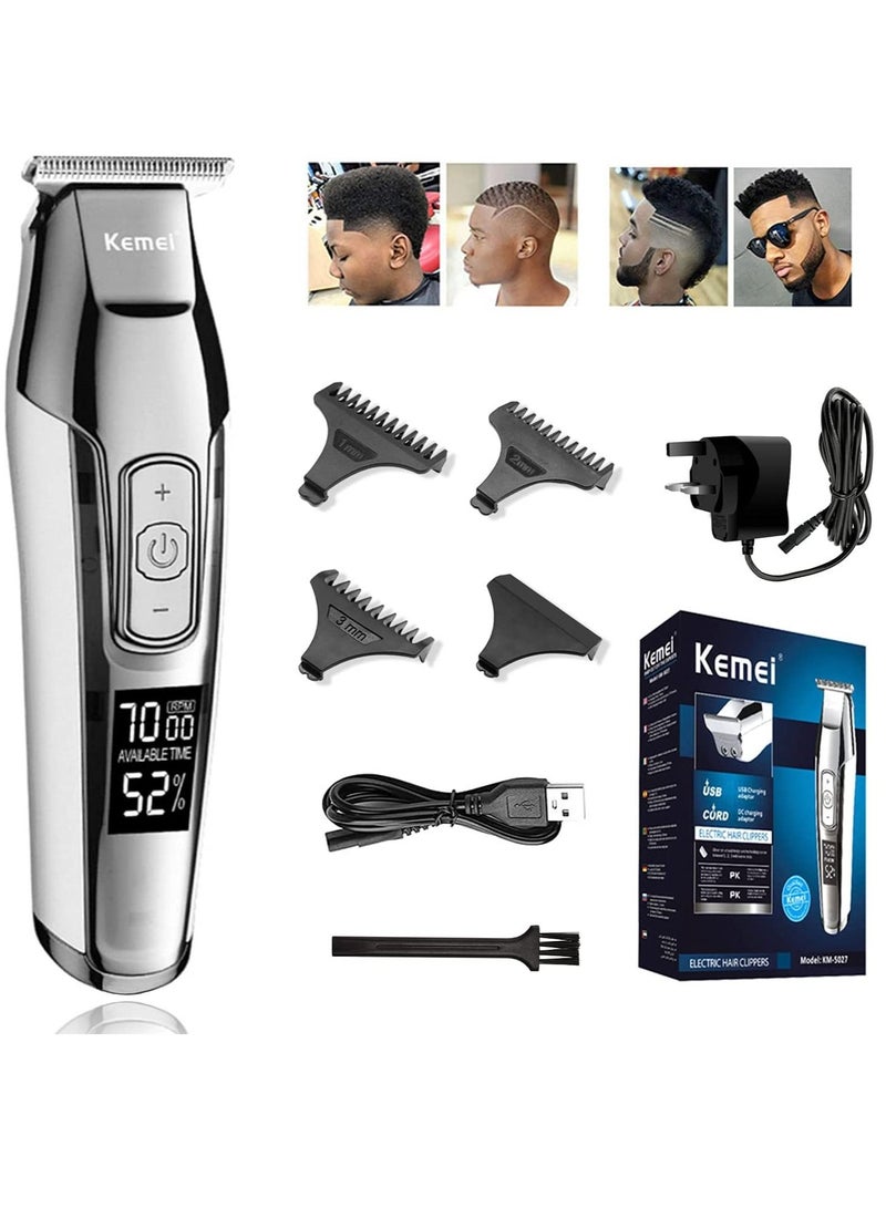 Mens Clipper Cordless Barber Professional Hair Clipper LCD Display 0mm Baldheaded Beard Hair Trimmer for Men DIY Cutter Electric Haircut Machine USB Rechargeable - Image 1