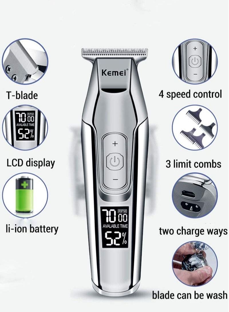 Mens Clipper Cordless Barber Professional Hair Clipper LCD Display 0mm Baldheaded Beard Hair Trimmer for Men DIY Cutter Electric Haircut Machine USB Rechargeable - Image 3
