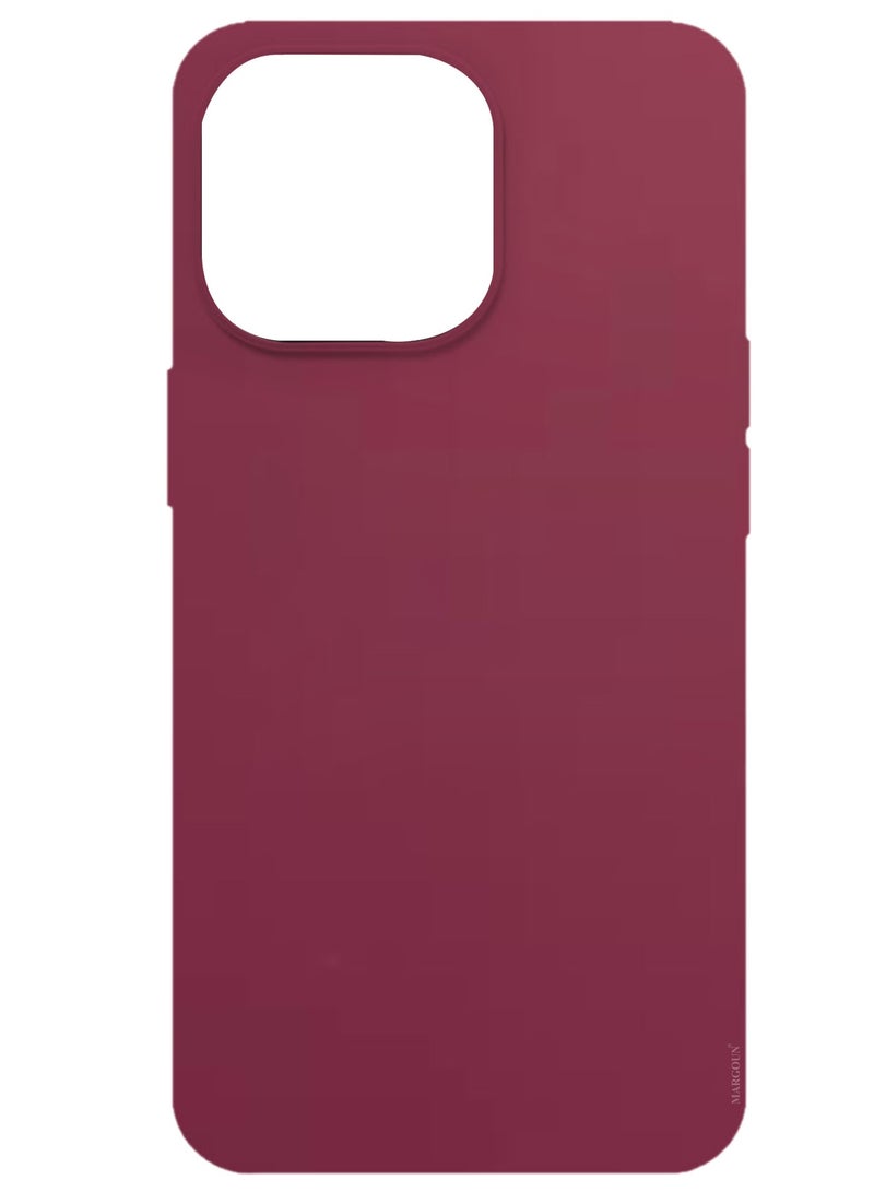 Silicone Case Cover for Apple iPhone 14 Plus, Slim Protective Cover with Microfiber Lining, Drop Protection - Cherry - Image 1