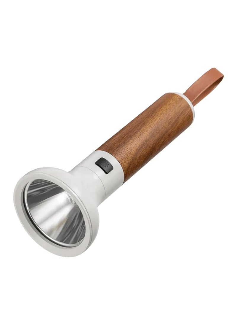 STAR WORK STAR WORK Bright Wooden Handle LED Flashlight Torch for Camping Emergencies Torch White  - Image 1