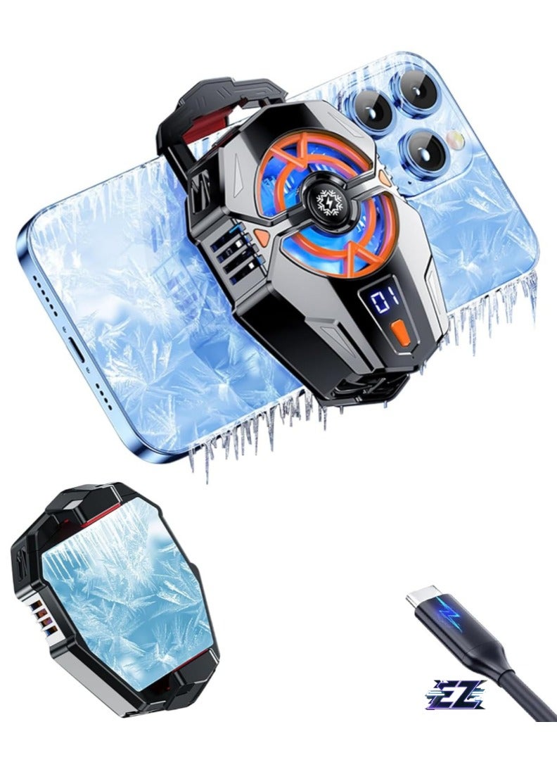 ELTRAZONE Portable Phone Cooler – Lightweight Mobile Cooling Fan, Continuous Freezing Cooling for Gaming and Live Streaming (Black J20) - Image 1
